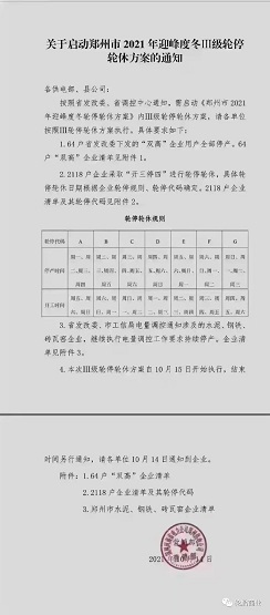 鄭州已經(jīng)發(fā)布迎峰度冬Ⅲ級(jí)輪停輪休方案