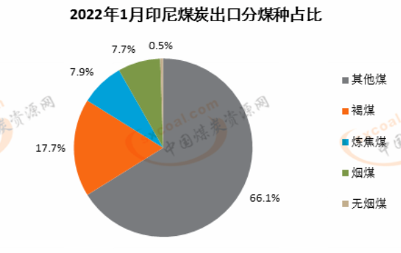 2022.1分煤種出口占比 2022.1分煤種出口占比