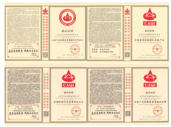 萬達寶通輪胎斬獲四項質(zhì)量大獎