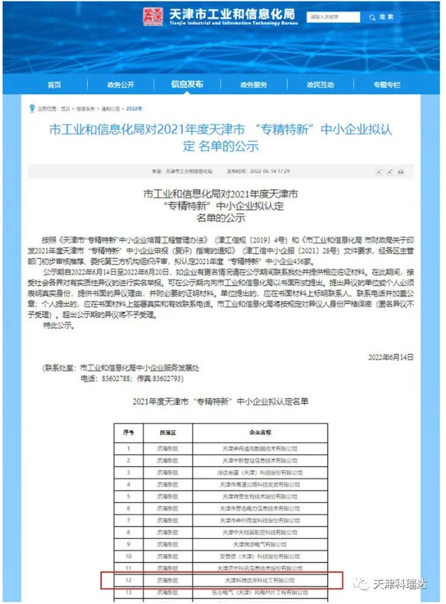 科瑞達(dá)被認(rèn)定為天津市“專精特新”中小企業(yè) 科瑞達(dá)被認(rèn)定為天津市“專精特新”中小企業(yè)