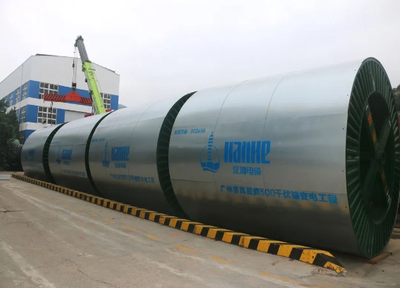 漢纜股份供廣州番禺楚庭500kV電纜系統(tǒng)首批電纜起運