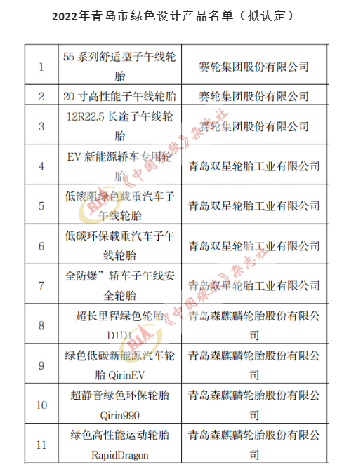 賽輪、雙星、森麒麟……11款輪胎上榜