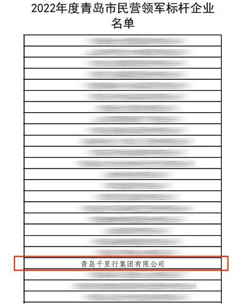 千里行入選“2022 年度青島市民營(yíng)領(lǐng)軍標(biāo)桿企業(yè)” 千里行入選“2022 年度青島市民營(yíng)領(lǐng)軍標(biāo)桿企業(yè)”