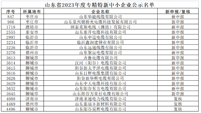 這些企業(yè)涉及多個領域，包括電纜制造、新材料、建材等。入選企業(yè)中，山東華能線纜有限公司、山東泉興銀橋光電纜科技發(fā)展有限公司、紐泰克斯電線(濰坊)有限公司等電線電纜企業(yè)榜上有名。