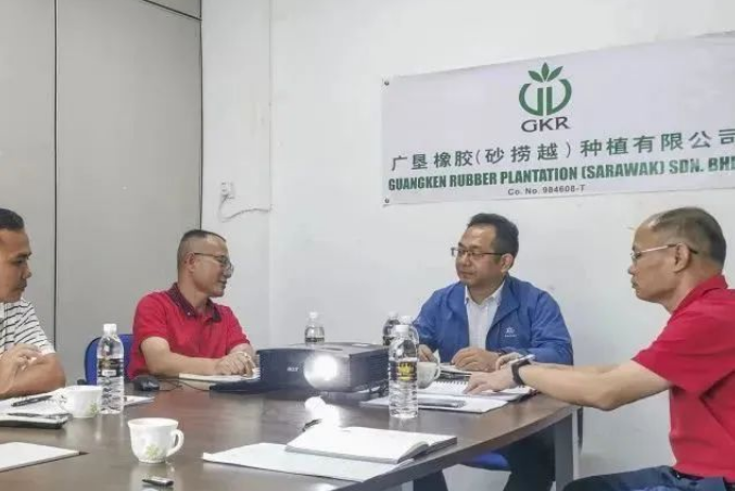 楊福云代表廣墾橡膠集團(tuán)黨委對(duì)一直堅(jiān)守在海外崗位上的工作人員表示慰問(wèn)，并充分肯定了他們?yōu)閺V墾海外事業(yè)發(fā)展所取得的成績(jī)。他要求各單位對(duì)存在的問(wèn)題進(jìn)行系統(tǒng)研究分析，為順利推進(jìn)工作創(chuàng)造基礎(chǔ)和條件。