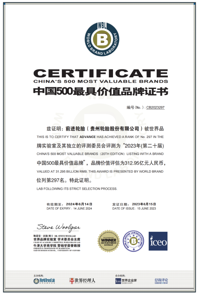 貴州輪胎以“創(chuàng)造價值，回饋社會”為使命，將繼續(xù)致力于培育品牌和產(chǎn)品的宣傳與服務(wù)體系，提升公司及產(chǎn)品的市場形象和核心競爭力，為用戶創(chuàng)造更大的價值。憑借多年的努力，貴州輪胎已經(jīng)開發(fā)出一系列國內(nèi)獨(dú)有的技術(shù)和產(chǎn)品，如高端載重?zé)o內(nèi)胎輪胎、綠色節(jié)油安全型寬基無內(nèi)胎輪胎、高性能農(nóng)業(yè)子午線輪胎、沙地浮力胎、輕軌列車輪胎、剛性自卸車輪胎等，這些產(chǎn)品在國內(nèi)外市場上獲得了廣泛認(rèn)可。